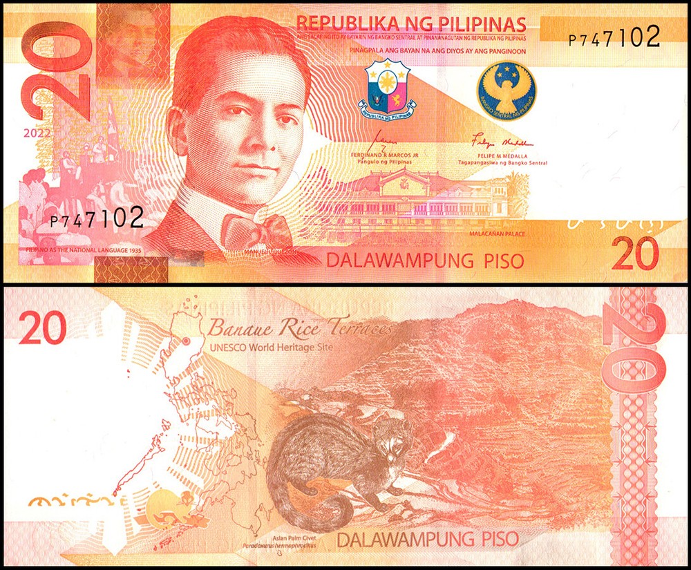 Philippines 20 Piso, 2022, P-230, UNC