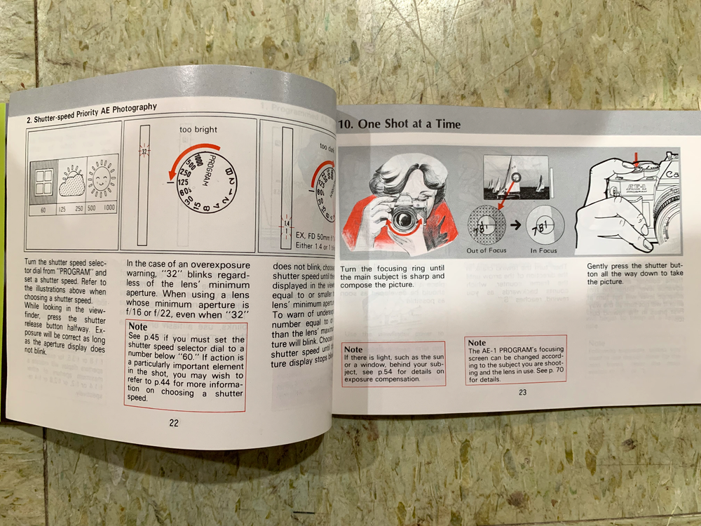 CANON AE-1 PROGRAM INSTRUCTION BOOK