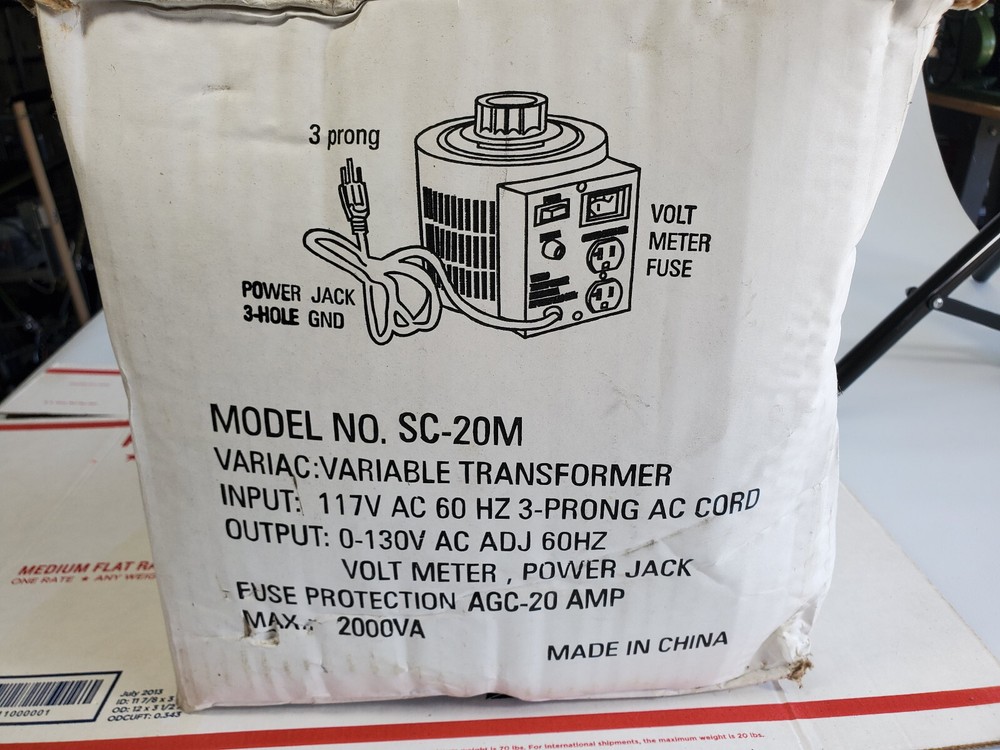 Variable Transformer SC-20M variac 20 amp variable transformer