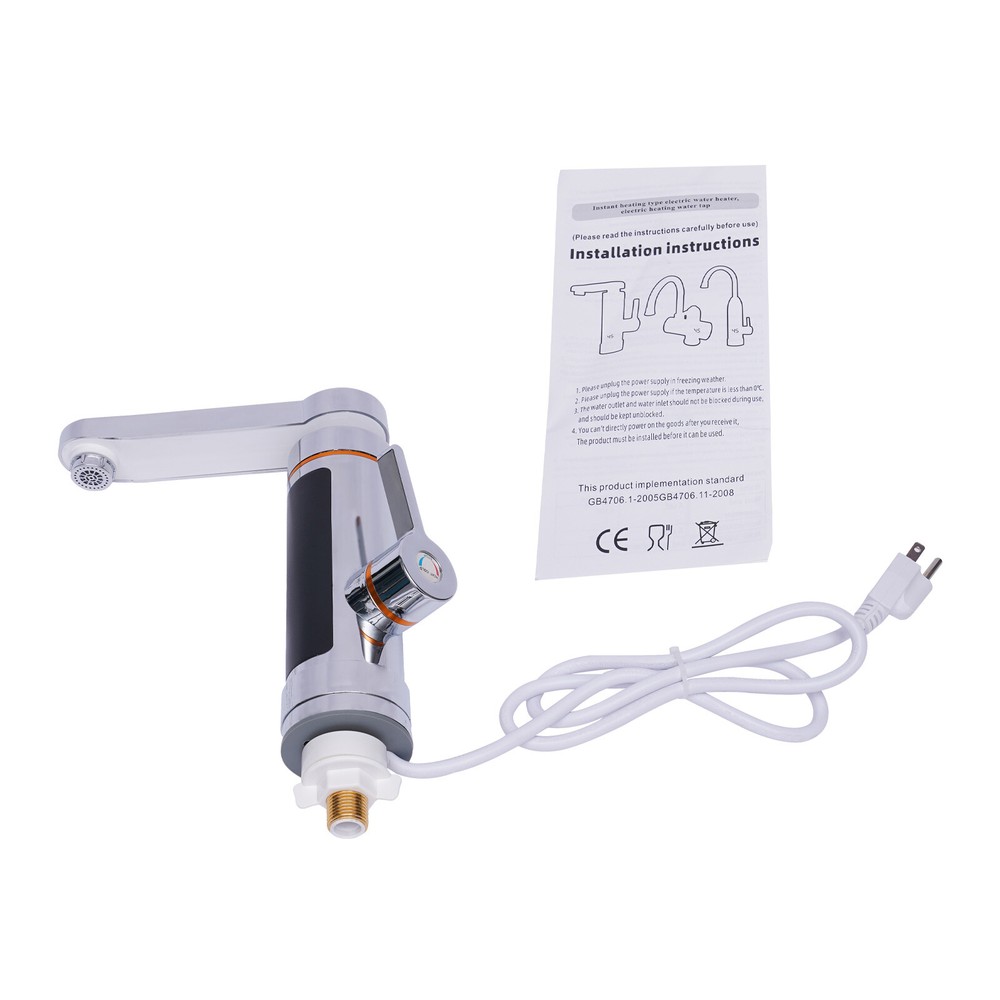 3000W Electric Hot Water Heater Faucet Tankless Instant Kitchen Bathroom Tap