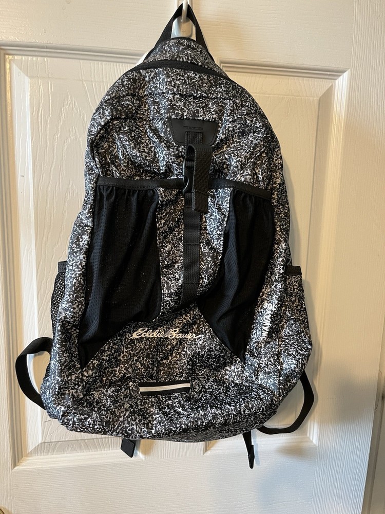 Eddie Bauer Stowaway 30L Packable Backpack, Blk/White Marble