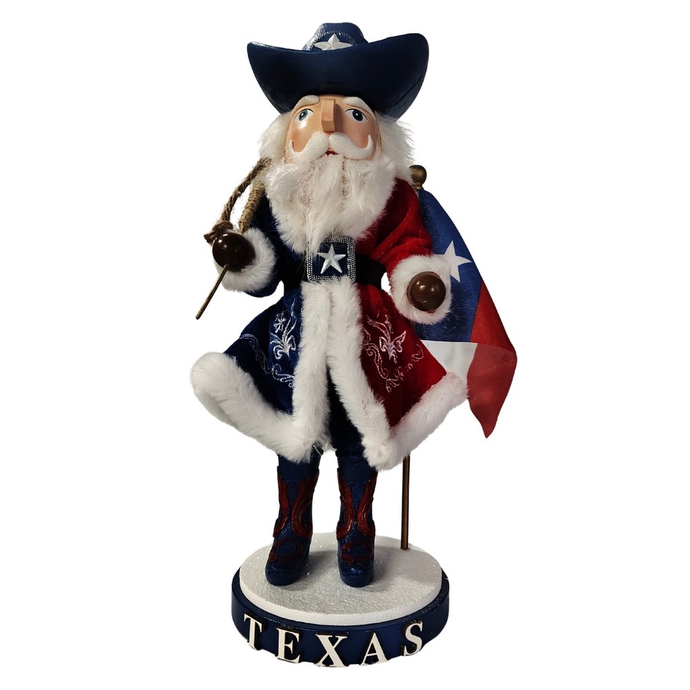 Texas Lonestar Santa Nutcracker 15 Inch