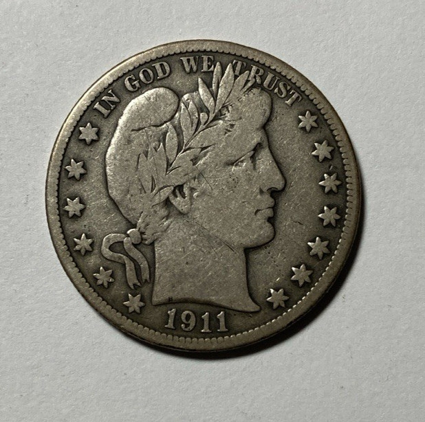 1911  Barber Half Dollar Choice Original  Fine+