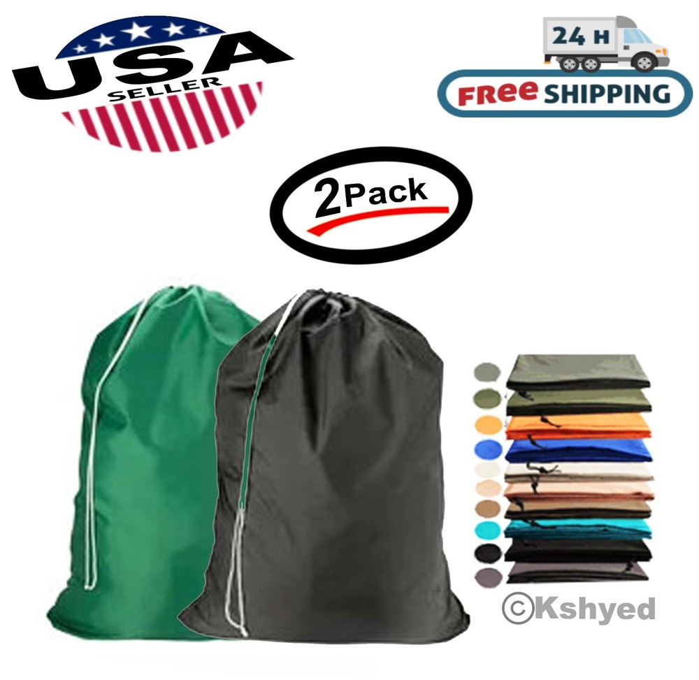 Large Laundry Bag Washable Heavy Duty Locking Drawstring Bag 29"X40" (2 Pack)
