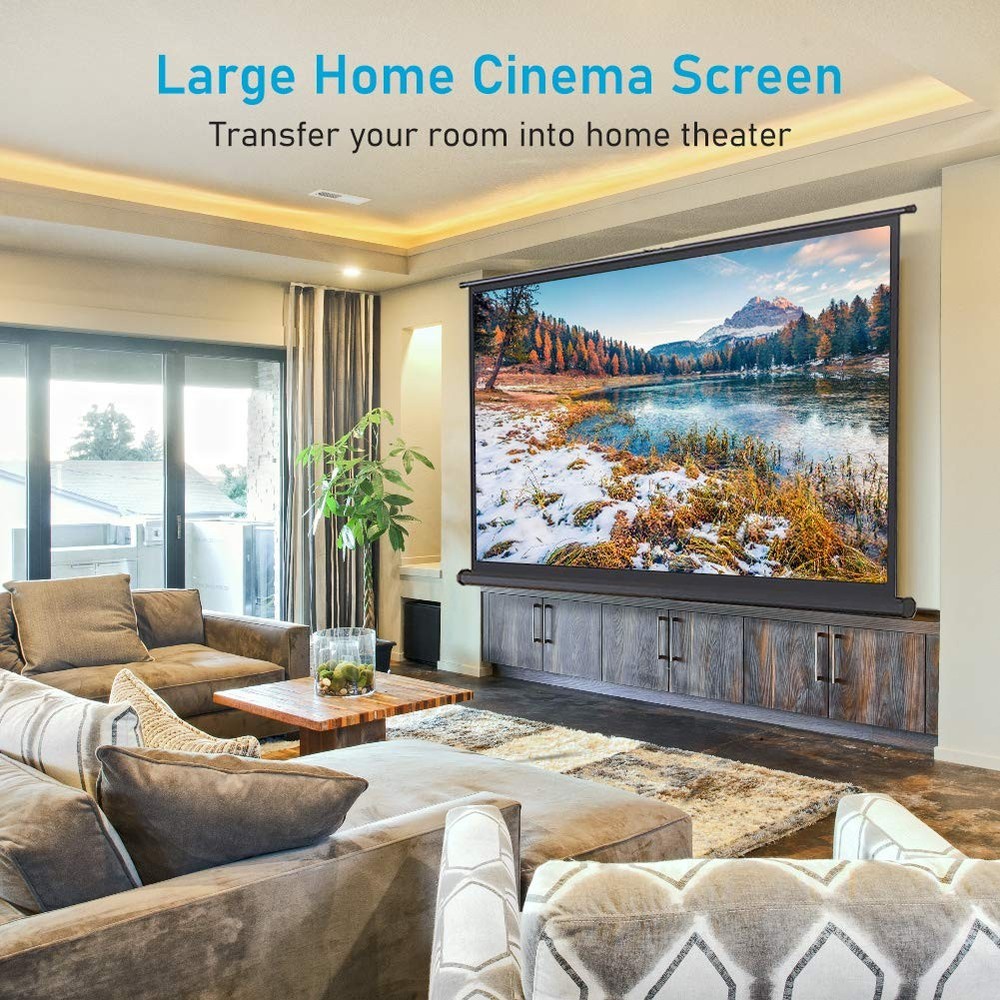Auto Motorized Projector Screen with Remote Control, 120 inch, 43 Aspect Rati...