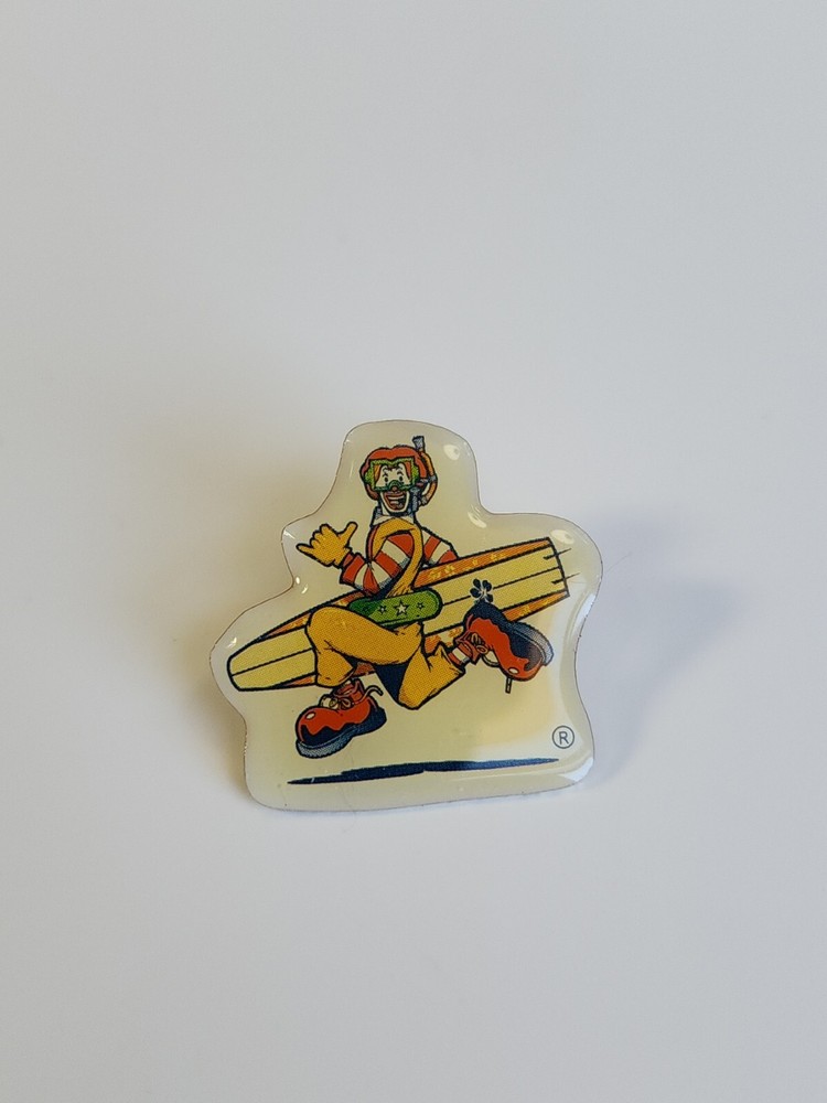 Ronald McDonald Running with a Surfboard Lapel Pin