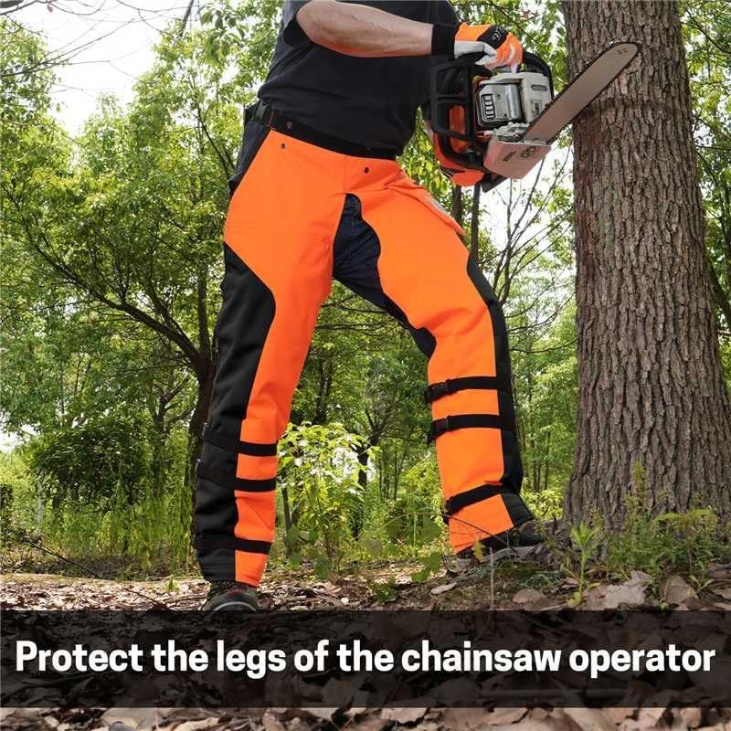 Chainsaw Chaps 8-layer Protective Apron Wrap Medium Size: 36"-38" Orange&black
