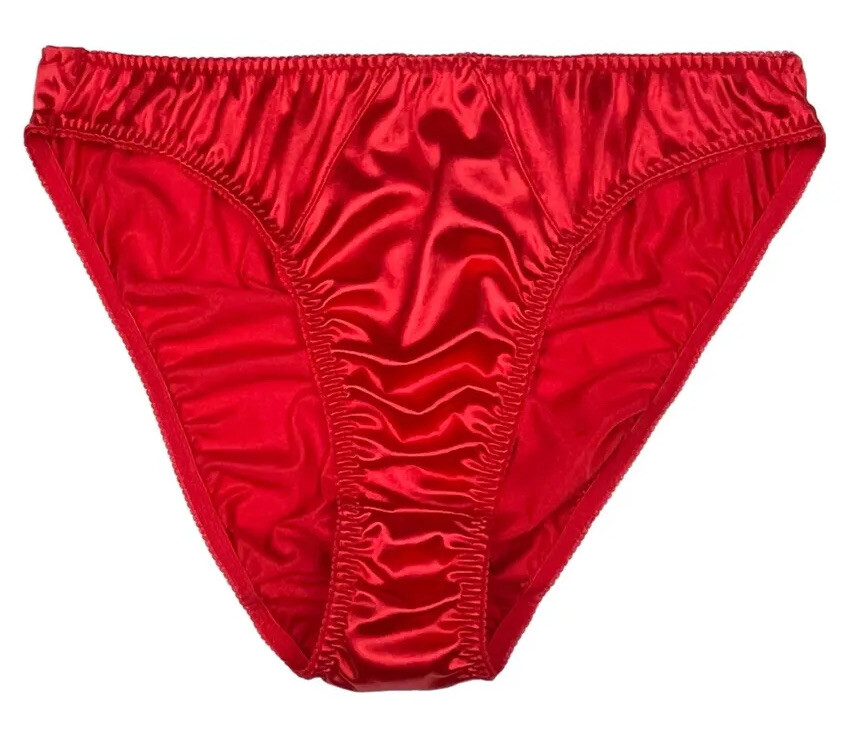 Retro Satin Panty Red L