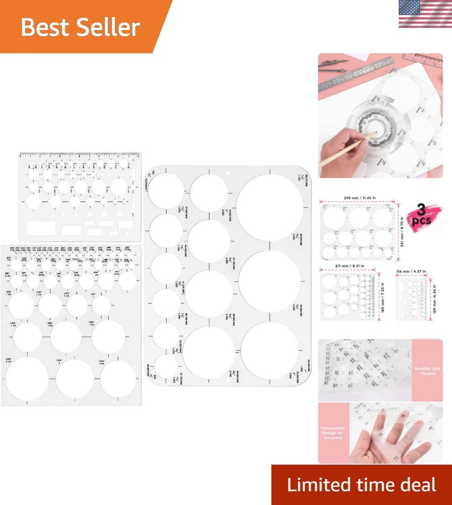 Circle Template Circle Round Stencil Templates for Drafting for Office and Sc...