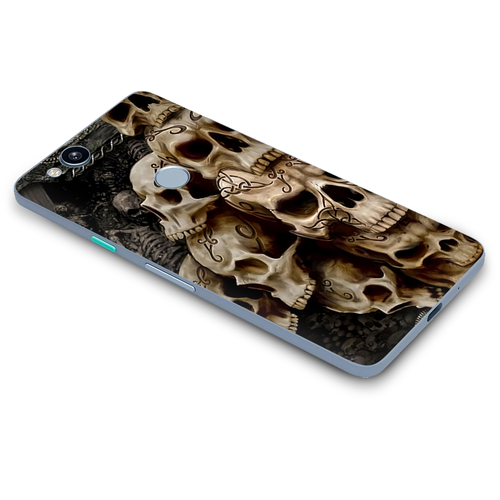 Google Pixel 2 Skins Decal Wrap Wicked Skulls Tattooed