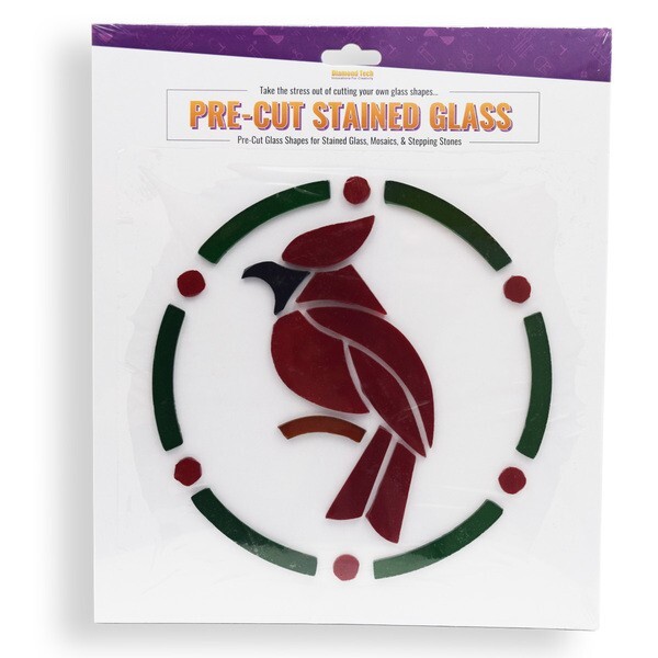 Pre-Cut Stained Glass Cardinal