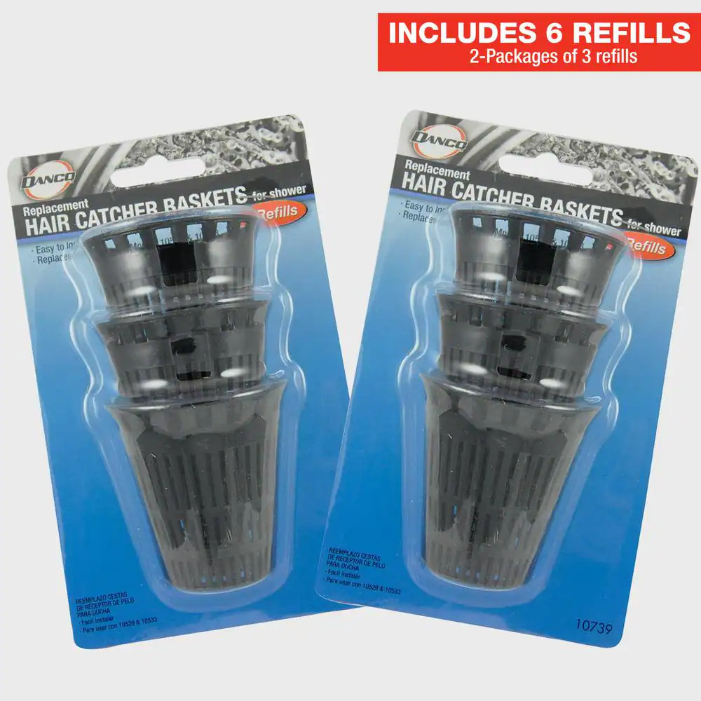 Hair Catcher Replacement Baskets for Shower (6-Pack)