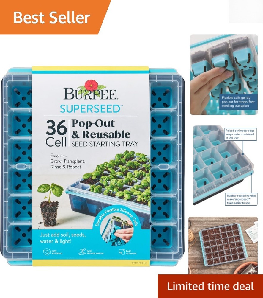 Indoor Seed Starter Kit: SuperSeed 36 Cell Tray with Drainage & Flex Tech
