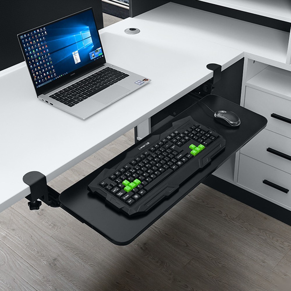 Slide Out Computer Keyboard Drawer Height Adjustable Under Desk Keyboard Drawer
