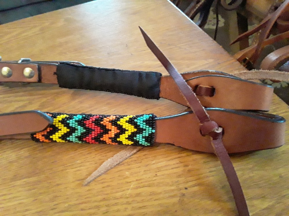 New Western headstall beaded rainbow shaped ear