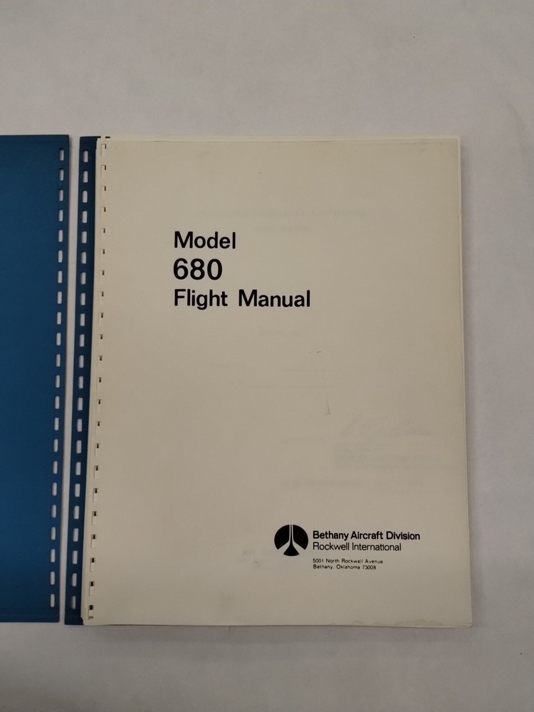 Aero Commander Model 680 Flight Manual-Original