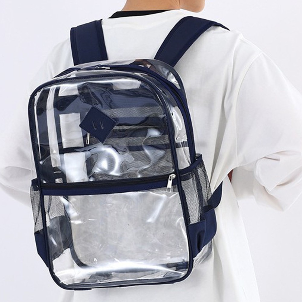 Clear Backpack with Padded Straps & Side Pockets – Heavy-Duty, Durable Bag