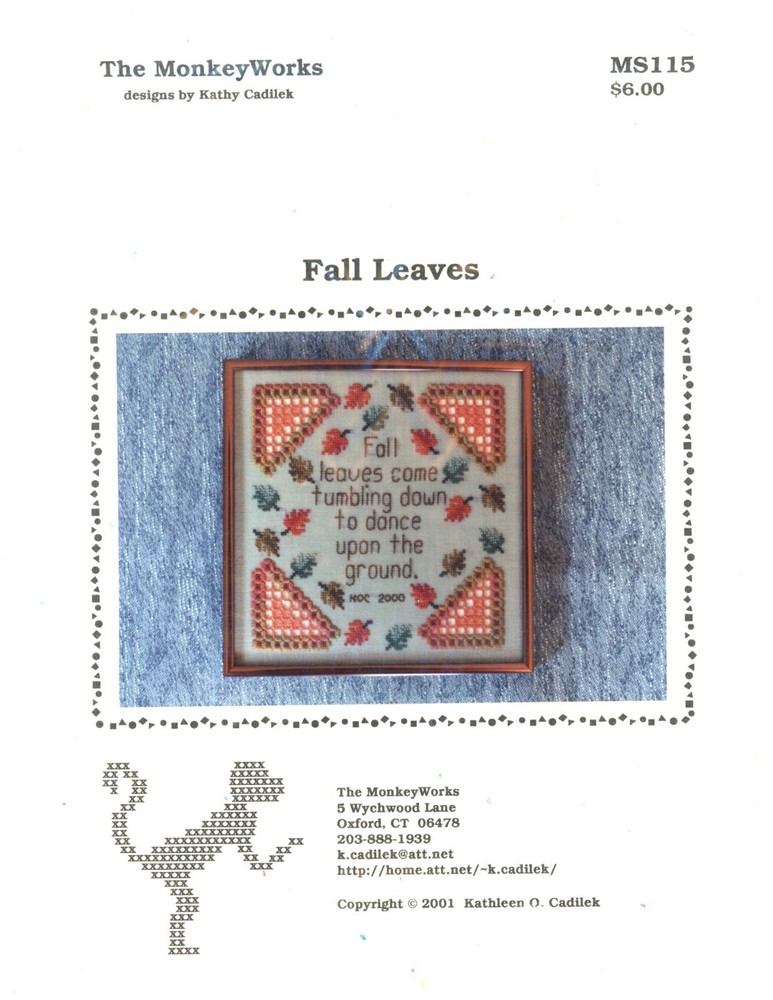 The MonkeyWorks “Fall Leaves” Counted Thread Chart