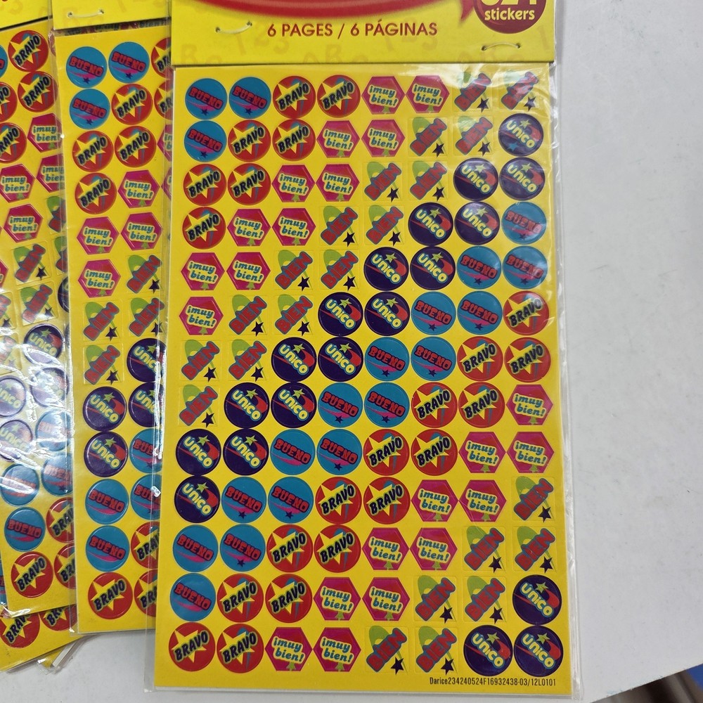 10 Spanish Reward Mini Stickers Darice Learning 624 per Pack X 10 Language