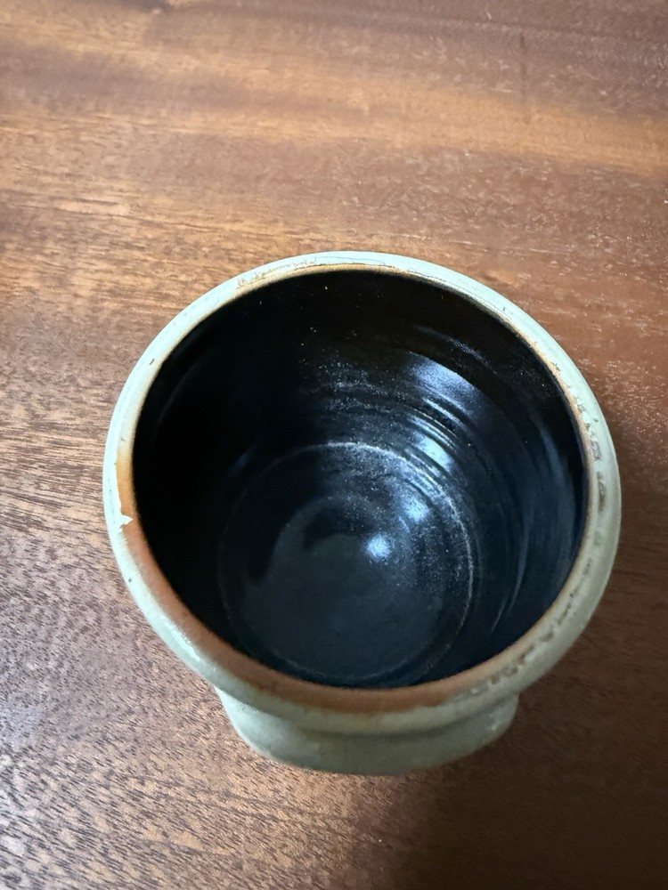 Rustic Studio Pottery Mini Crock Cobalt Blue Primitive Stoneware Crock