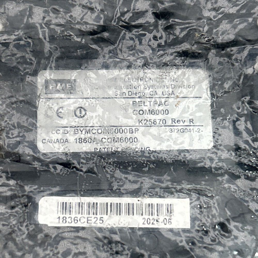 HME COM6000 Belt Pack Beltpac Wireless Drive Thru Intercom For Base 6000 6100