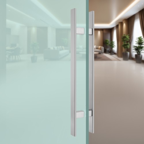 Stainless Steel Double Sided Push Pull Door Handle, H-shaped Door Pull Handle