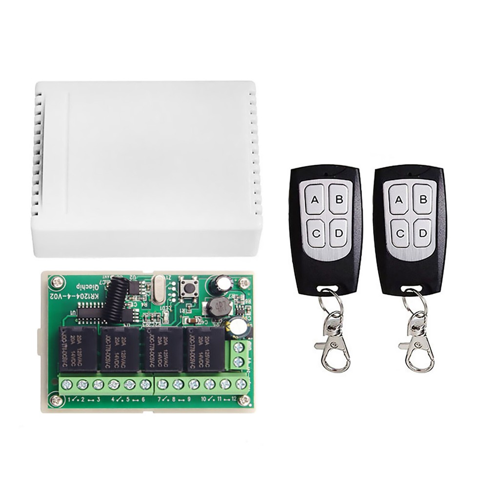 Brand New DC 4-Channel Wireless RF Remote Control Relay Switch With 2 Receiver