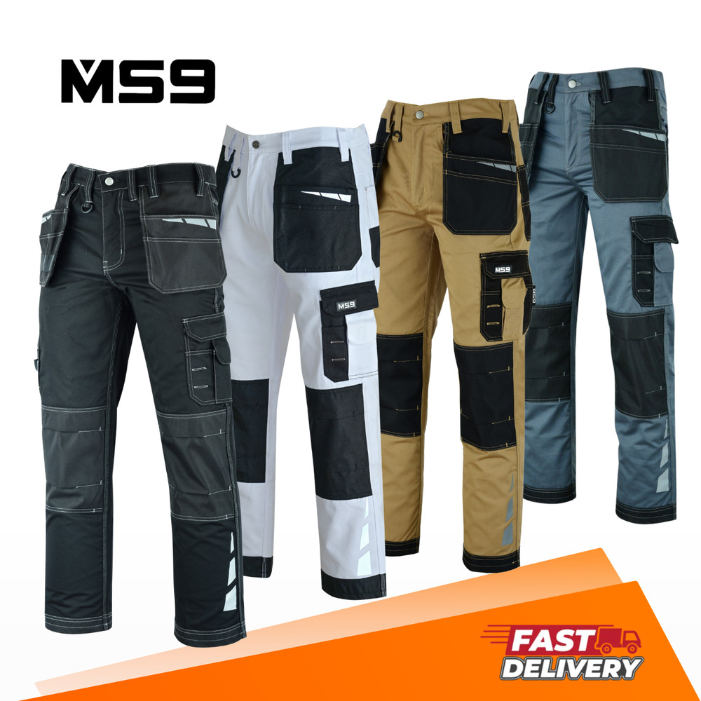 Mens Work Cargo Combat Multi Pockets Tactical Work Trousers Pants Jeans E1