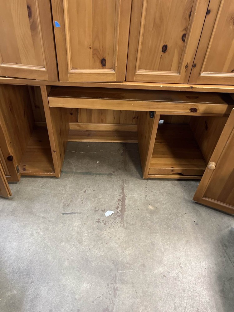 Rustic Pine Wood Armoire computer desk