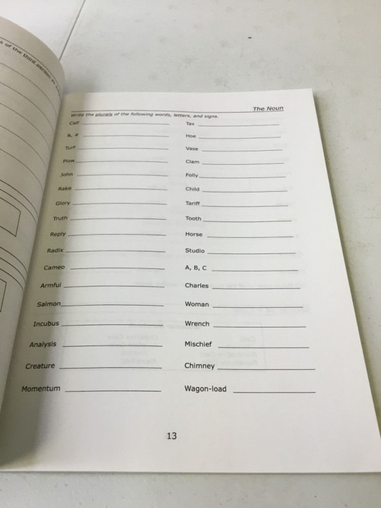 Student Workbook for Harvey’s Elementary Grammar 1&2. New, TPB
