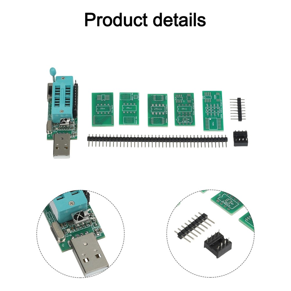CH341A Programmer v1 7 for 1 8V and Other Voltages with Adapter Board Kit