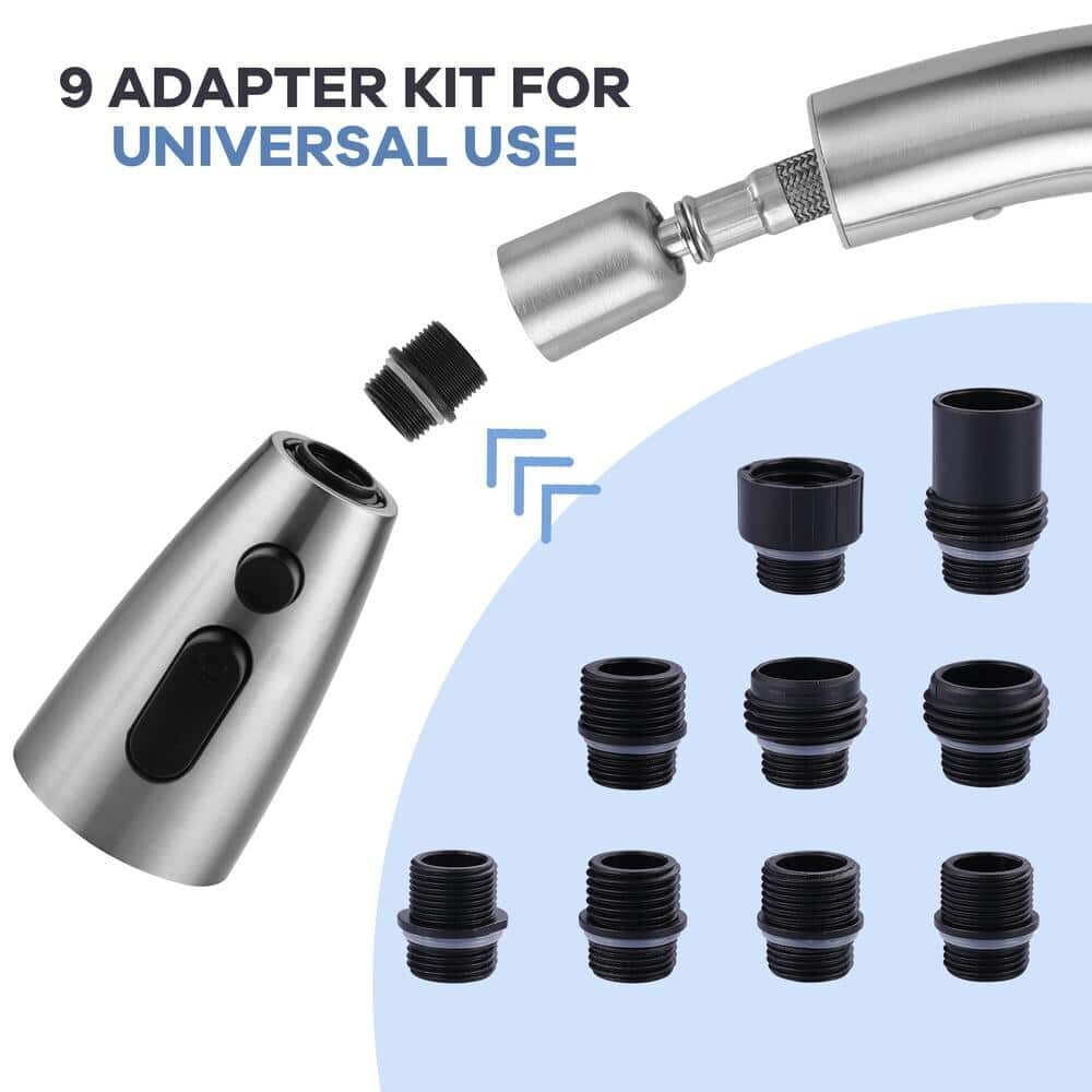 3 Function Kitchen Faucets Head Replacement with 9-Adapters
