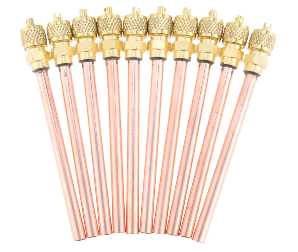 10PCS Access/Service Valve 1/4'' SAE x 1/4'' OD x 4'' Stem Core AC Refrigeration