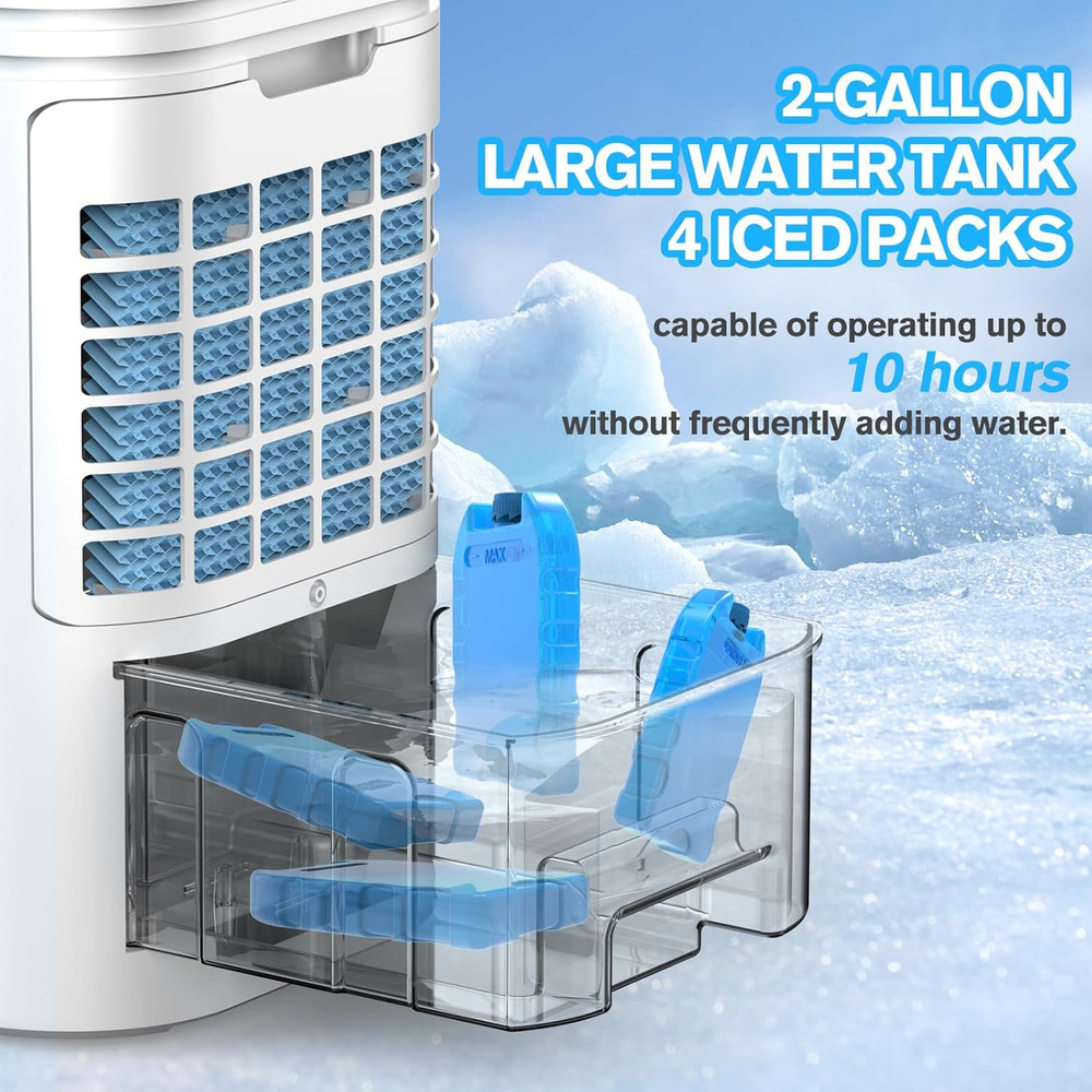 Ultra-Quiet 3-in-1 Portable Air Conditioner with Remote & 15H Timer - Ivory