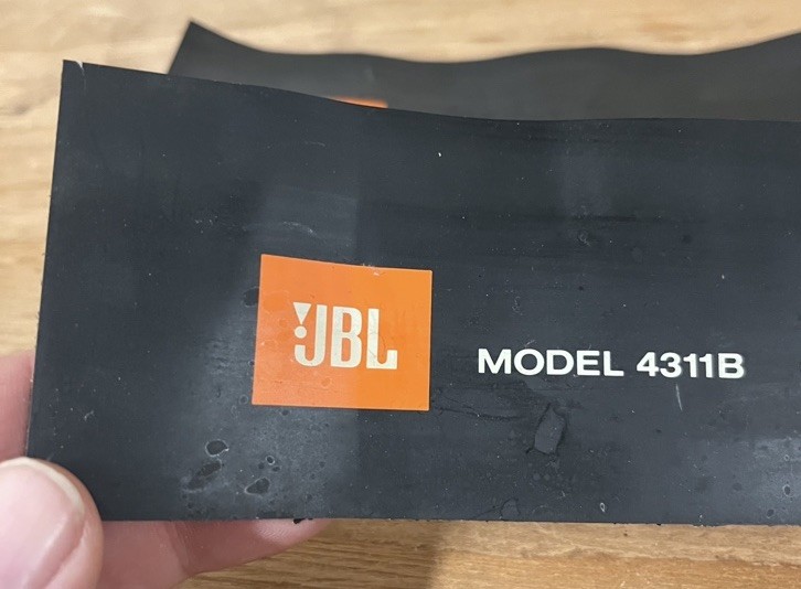 jBL 4311B Front Speaker Baffle Panel Badges Aluminum PAIR Replacements Used