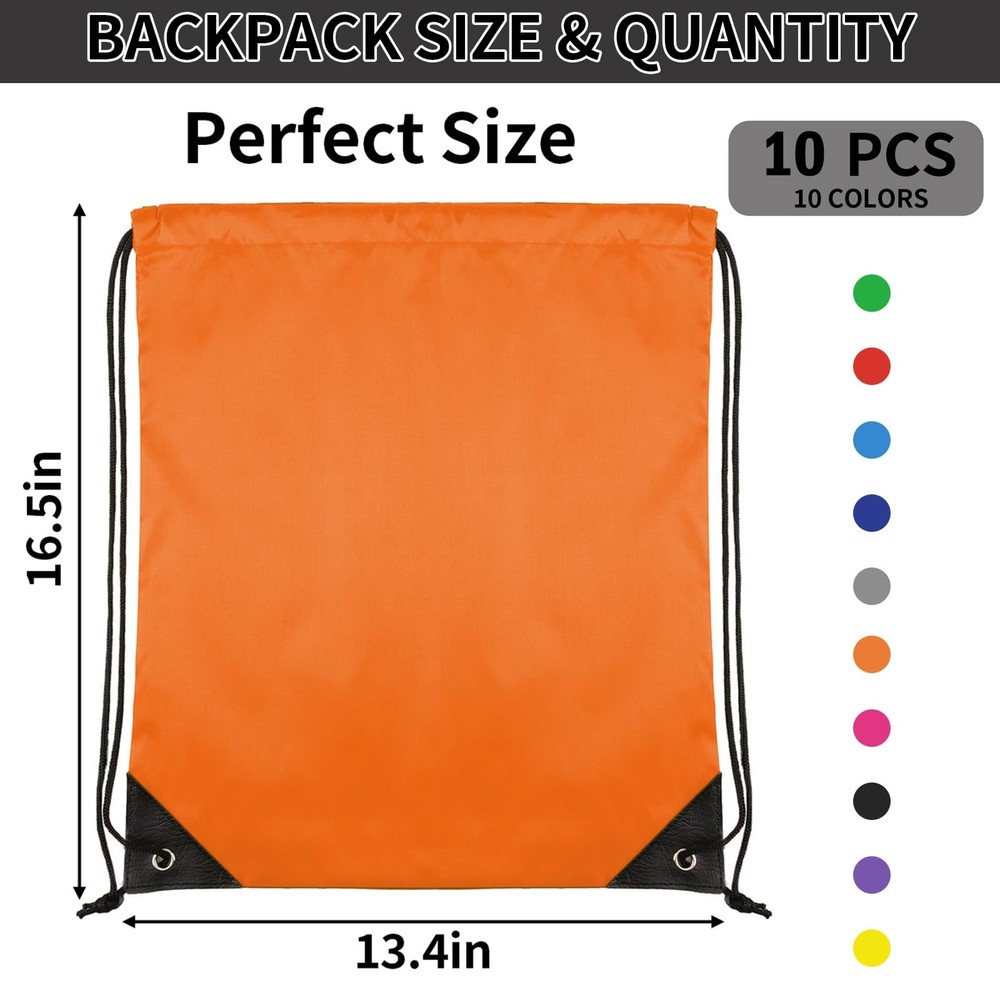 Drawstring Backpack 10 Colors Bags, Draw Medium, Multicolor
