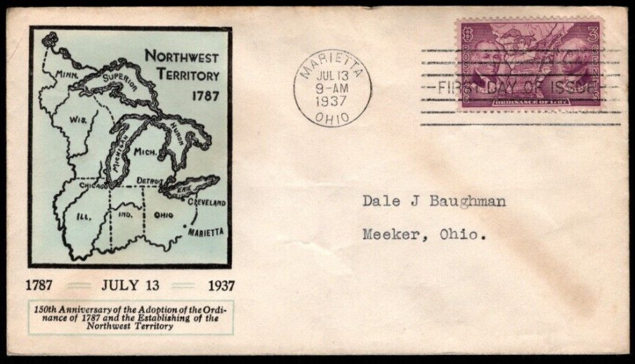SC# 795 - Northwest Territory FDC - Linprint cachet - back flap closed