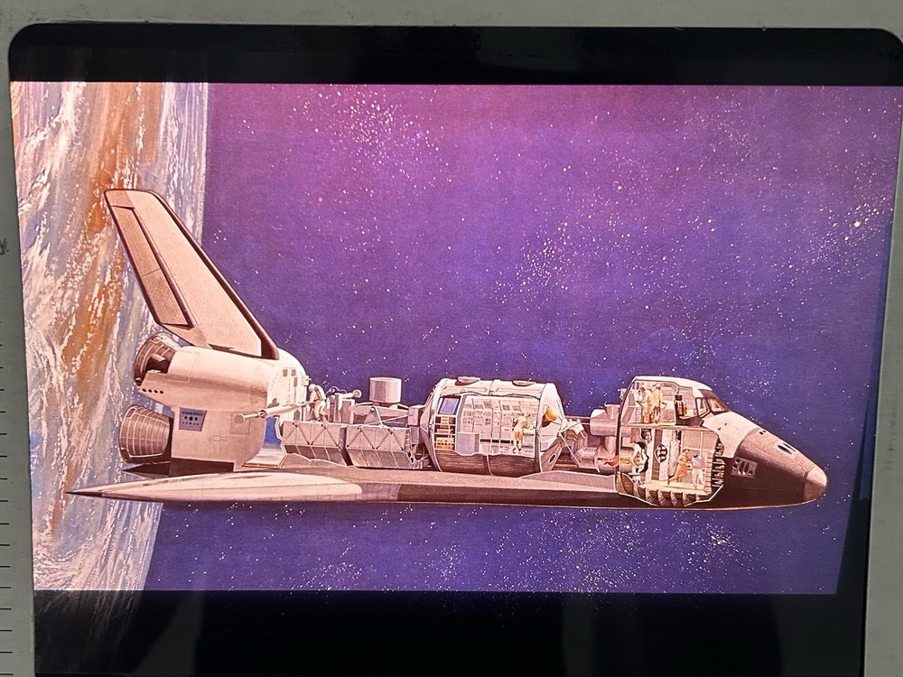 1978 NASA KSC Space Shuttle Orbiter Cross-section View Presentation Transparency