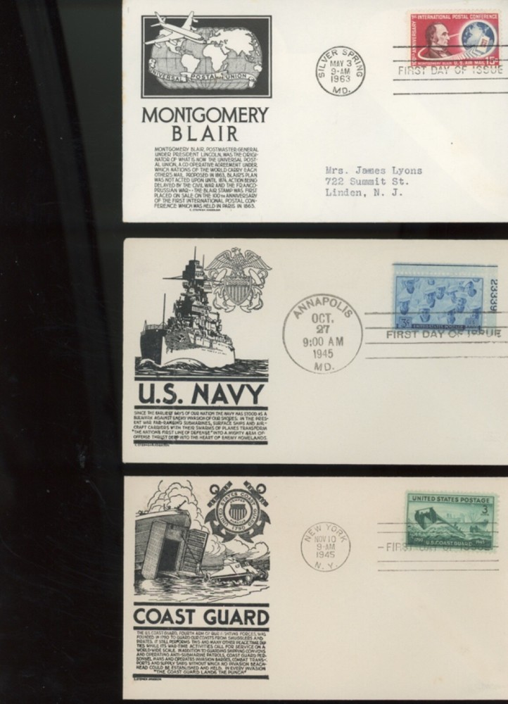 CS Anderson Cachets fdc 72 set d (ip