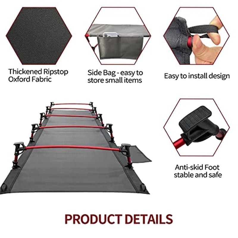 Portable Camping Cot Sleeping Cot Ultralight Back Travelling Hiking Rectangular