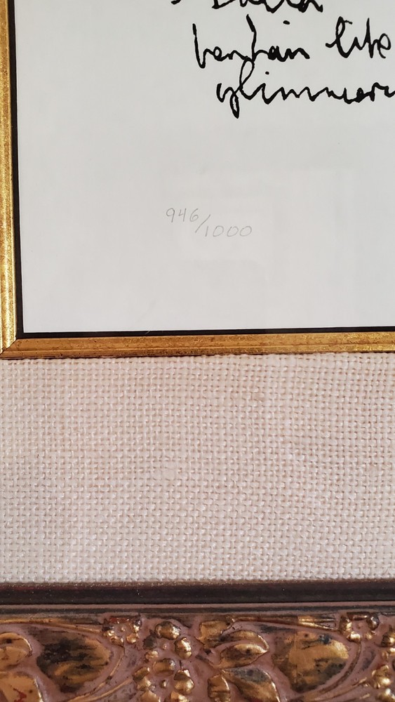 John Lennon Lithograph SIGNED Lyrics JULIA Authentic Numbered 946/1000 framed