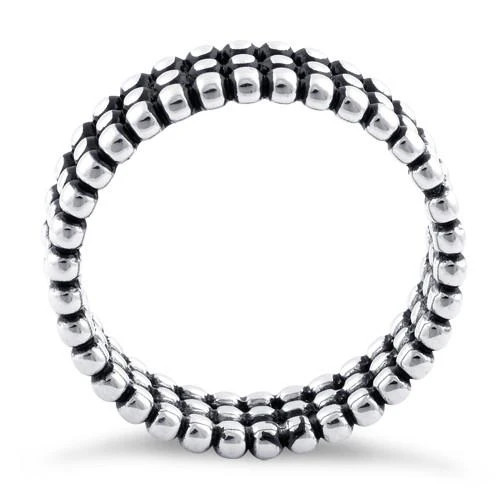 925 Sterling Silver Triple Bead Eternity Ring