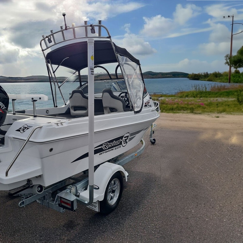 Oceansouth Galvanized Guide On Post Poles Pair for Rectangular Beam Trailer 40"