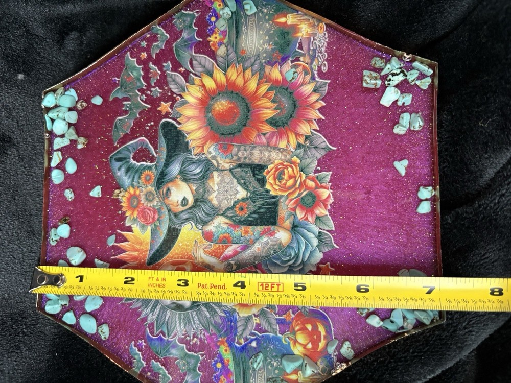 7” By 8” Witchy Turquoise Flowering Piece