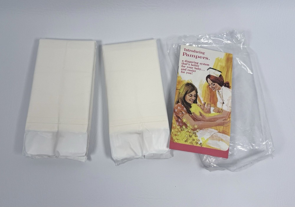 Vintage Pampers Diapers Brochure And 2 Samples Circa 1973