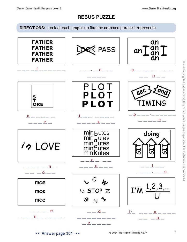 Senior Brain Health Research-Based Problem-Solving Puzzle/Activity Level 2 Book