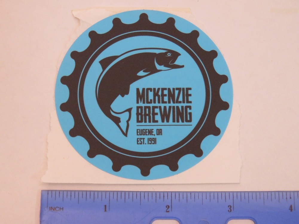 Beer STICKER ~*~ McKenzie Brewing Company ~*~ Eugene, OREGON ~ Since 1991 ~ Fish