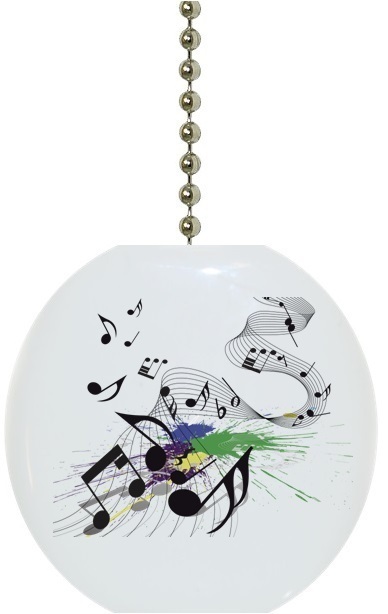 Musical Notes Solid CERAMIC Ceiling Fan Light Lamp Pull