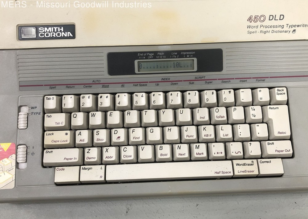 Smith Corona Beige Electronic Display Office Typewriter