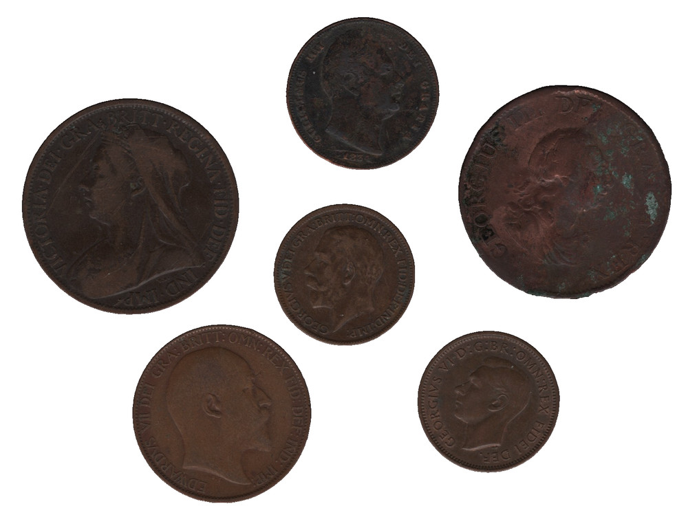 Old British Coins x6 – Mixed Dates – Bulk Lot